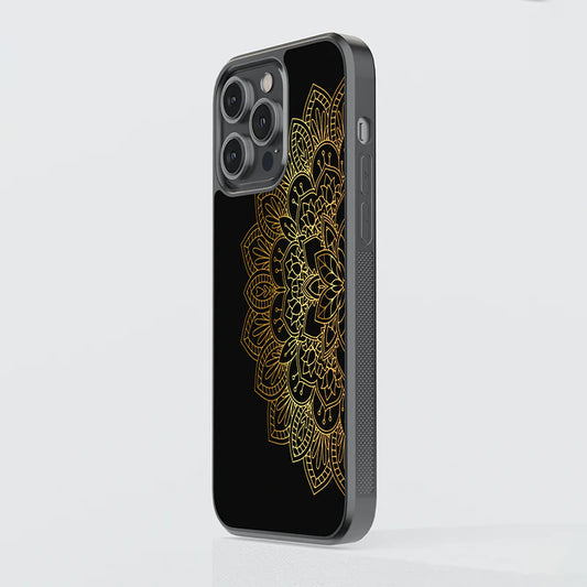 Luxury Black & Gold Mandala iPhone Case – Slim Shockproof Designer Cover
