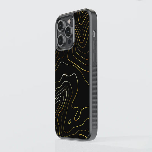 Luxury Black & Gold Abstract Line iPhone Case – Slim Shockproof Designer Cover
