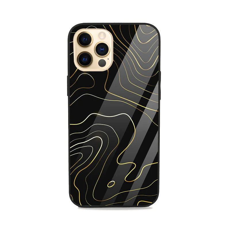 Luxury Black & Gold Abstract Line iPhone Case – Slim Shockproof Designer Cover