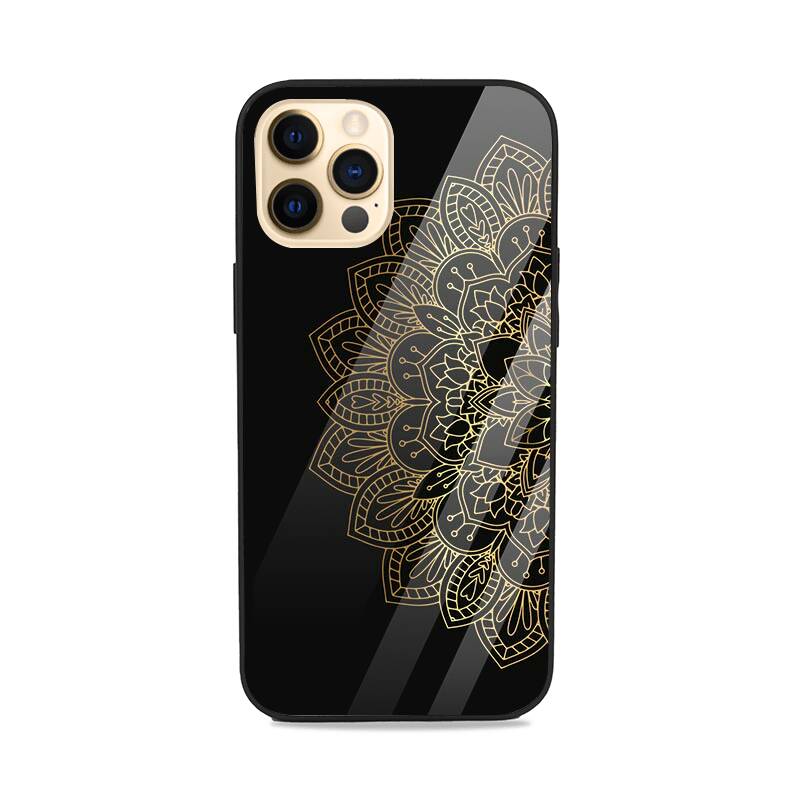 Luxury Black & Gold Mandala iPhone Case – Slim Shockproof Designer Cover