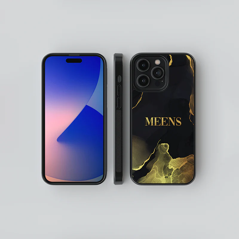 Personalized Black & Gold Name iPhone Case – Luxury Custom Slim Shockproof Cover