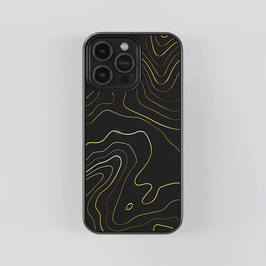 Luxury Black & Gold Abstract Line iPhone Case – Slim Shockproof Designer Cover
